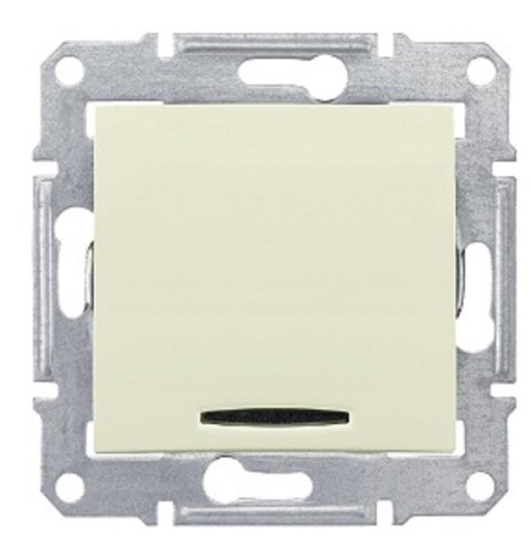Выключатель с подсветкой без рамки Schneider Electric Sedna 1-кл. бежевый  картинка фото 2