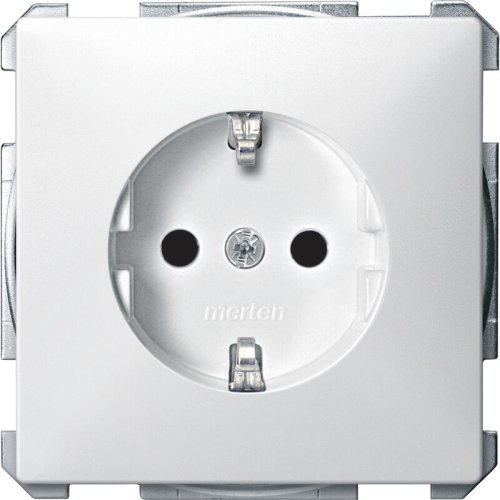 Розетка с заземлением без рамки Schneider Electric Merten Antique 1-м. шторки белый картинка