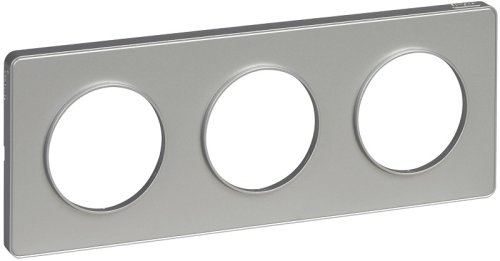 Рамка универсальная Schneider Electric Odace 3-м. алюминий/алюминий картинка