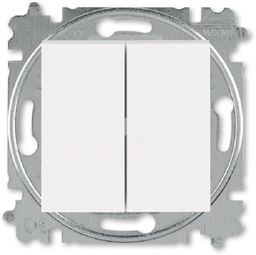 Переключатель без рамки ABB EPJ Levit 2-кл. проходной жемчуг/ледяной картинка