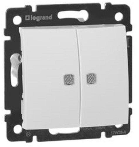 Выключатель с подсветкой без рамки Legrand Valena 2-кл. белый фото фото 3 Выключатель с подсветкой без рамки Legrand Valena 2-кл. белый картинка фото 3