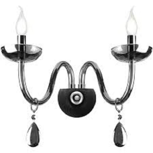 Бра двухрожковое Rivoli Хрусталь Fumoso A2 CR Е14 Хром/черный картинка 