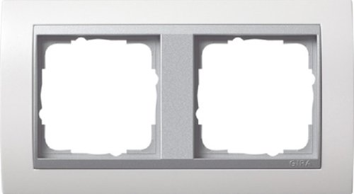 Рамка универсальная Gira Event Clear 2-м. белый матовый/алюминий картинка