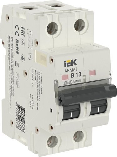 Выключатель автоматический IEK ARMAT M10N 2п 13А B 10кА картинка