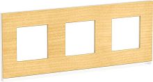 Рамка горизонтальная Schneider Electric Unica Studio Pure 3-м. дерево клен/белый картинка