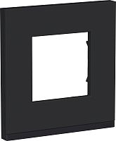Рамка горизонтальная Schneider Electric Unica Studio Pure 1-м. металл каучук/антрацит картинка
