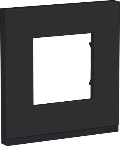 Рамка горизонтальная Schneider Electric Unica Studio Pure 1-м. металл каучук/антрацит картинка