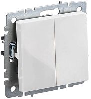 Переключатель без рамки IEK Brite ВС10-2-6-БрБ 2-кл. проходной белый картинка