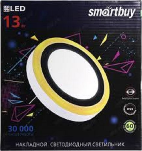 Светильник светодиодный накладной с подсветкой Smartbuy DLB LED 220В 13Вт 6500К IP20 Круг картинка 