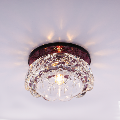 Светильник встраиваемый Италмак Bohemia 220 7 74 G9 65мм/60Вт огран стекло/пурпур картинка 