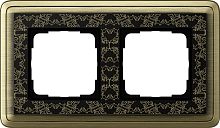 Рамка универсальная Gira ClassiX Art 2-м. бронза/черный картинка