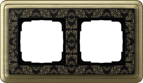 Рамка универсальная Gira ClassiX Art 2-м. бронза/черный фото Рамка универсальная Gira ClassiX Art 2-м. бронза/черный картинка