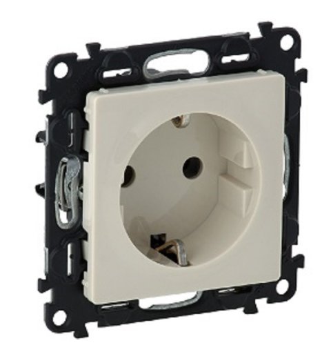 Розетка с заземлением без рамки Legrand Valena Life 1-м. шторки слоновая кость картинка фото 2