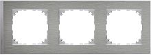 Рамка универсальная Schneider Electric Merten M-Pure Decor 3-м. нержавеющая сталь/алюминий картинка