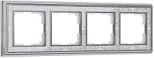 Рамка универсальная Werkel Palacio Gracia 4-м. металл хром/белый картинка