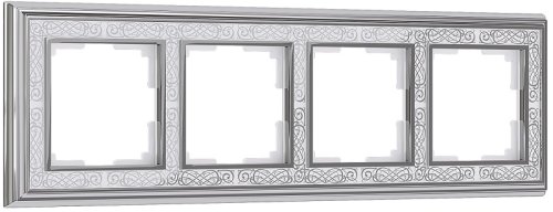 Рамка универсальная Werkel Palacio Gracia 4-м. металл хром/белый картинка