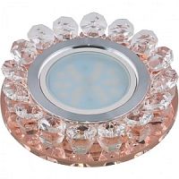 Светильник встраиваемый Fametto/Luciole DLS-L102 GU5.3 CHROME/PEACH 65мм/35Вт+1Вт картинка 