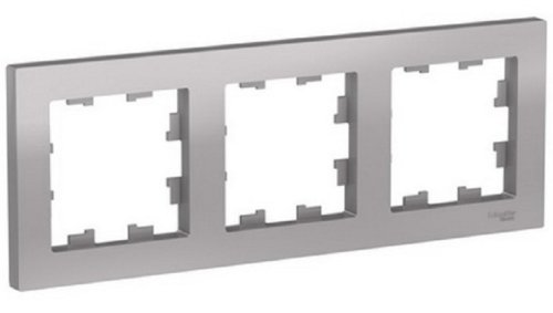 Рамка универсальная Systeme Electric AtlasDesign 3-м. алюминий картинка фото 2