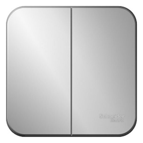 Выключатель накладной Systeme Electric Blanca 2-кл. без пластины алюминий картинка фото 2