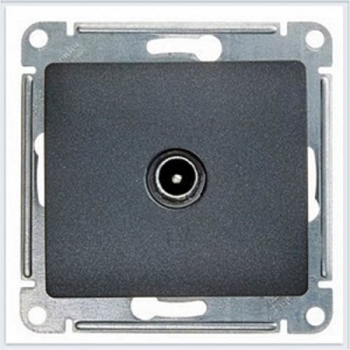 Розетка TV Оконечная без рамки Systeme Electric Glossa 1-м. антрацит картинка фото 2