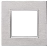 Рамка универсальная Эра Elegance 1-м. металл алюминий/алюминий картинка