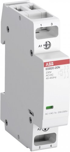 Контактор модульный ABB ESB 20-20N-01 1п 2НО 20А 24В AC/DC картинка