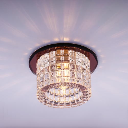 Светильник встраиваемый Италмак Bohemia 220 14 74 G9 60мм/60Вт огран стекло/пурпур картинка 