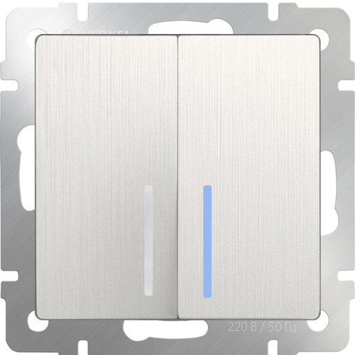 Переключатель с подсветкой без рамки Werkel 2-кл. проходной перламутровый рифленый картинка фото 2