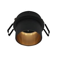 Светильник встраиваемый MaxLight CAST 90 BLACK 220В GU10 Черный/золото картинка 