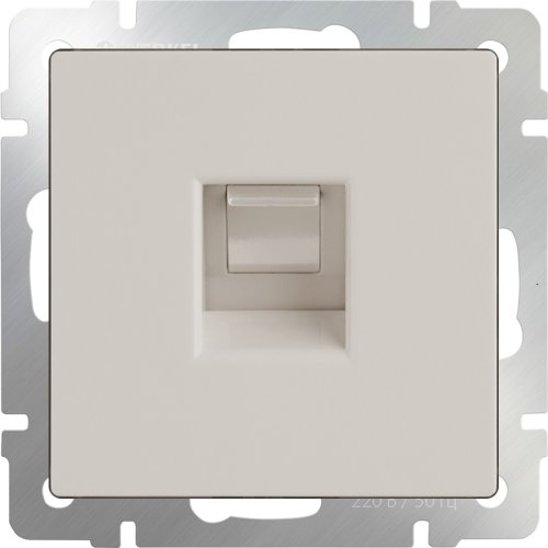 Розетка компьютерная без рамки Werkel 1-м. RJ45 5e слоновая кость глянцевый картинка фото 2