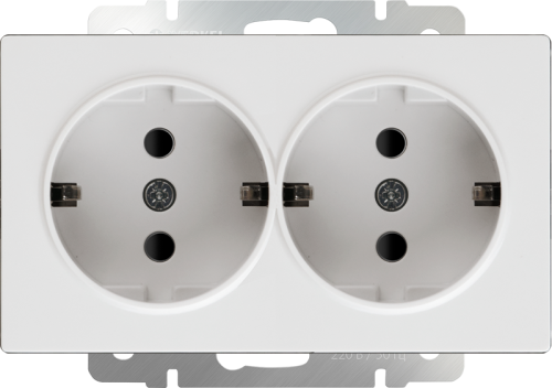 Розетка с заземлением без рамки Werkel 1-м. 2-мод. белый глянцевый картинка фото 2