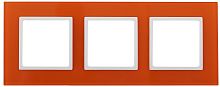 Рамка универсальная Эра Elegance 3-м. стекло оранжевое/белый картинка
