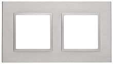 Рамка универсальная Эра Elegance 2-м. металл алюминий/алюминий картинка
