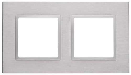Рамка универсальная Эра Elegance 2-м. металл алюминий/алюминий картинка