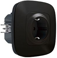 Умная розетка Valena Allure Netatmo 1-м. шторки IP41 16А антрацит