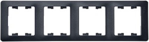 Рамка горизонтальная Systeme Electric Glossa 4-м. антрацит картинка фото 2