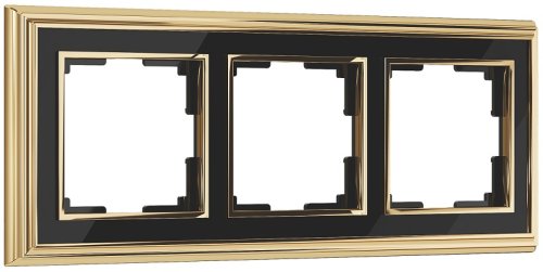 Рамка универсальная Werkel Palacio Classic 3-м. металл золото/черный картинка