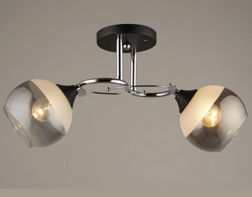 Люстра потолочная двухрожковая Мелодия Света E27 Черный/хром картинка 