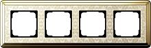 Рамка универсальная Gira ClassiX Art 4-м. латунь/кремовый картинка