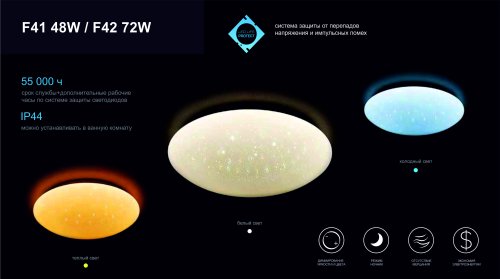 Светильник светодиодный (Люстра) F41 48W D410 ORBITAL ПДУ фото фото 2 Светильник светодиодный (Люстра) F41 48W D410 ORBITAL ПДУ картинка фото 2