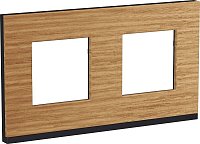 Рамка горизонтальная Schneider Electric Unica Studio Pure 2-м. дерево дуб/антрацит