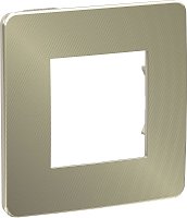 Рамка универсальная Schneider Electric Unica Studio Metal 1-м. бронза/бежевый