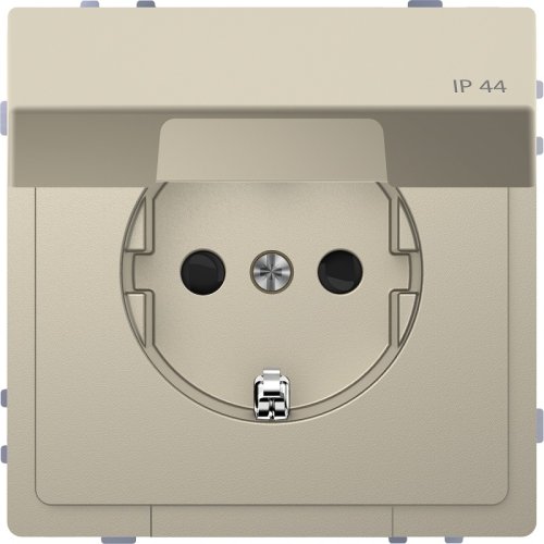 Розетка с заземлением без рамки Schneider Electric Merten D-Life 1-м. крышка шторки IP44 сахара картинка