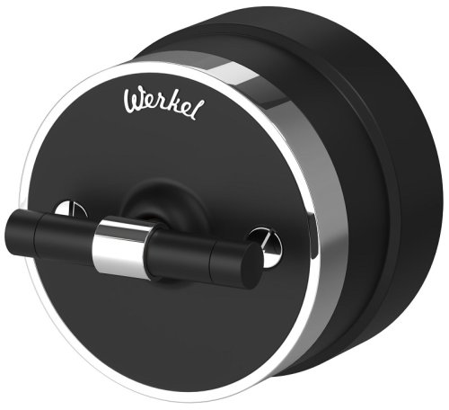 Переключатель-ретро пластик Werkel Retro Vintage 1-кл. проходной черный матовый/хром картинка