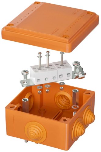 Коробка огнестойкая DKC Vulcan 100x100x50мм 5x10мм IP55 оранжевый