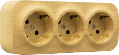 Розетка с заземлением накладная Legrand Quteo 3-м. шторки дерево картинка фото 2