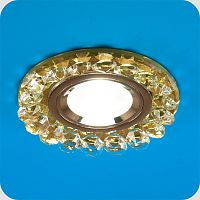 Светильник встраиваемый Италмак Bohemia 51 30 73 MR16 65мм/50Вт огран стекло/золото картинка 