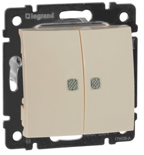 Выключатель с подсветкой без рамки Legrand Valena 2-кл. слоновая кость картинка фото 2
