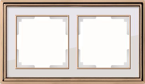 Рамка универсальная Werkel Palacio Classic 2-м. металл золото/белый картинка фото 2