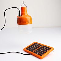 Фонарь кемпенговый с солнечной батареей 10Вт 10LED 500мАч 220В Оранжевый картинка 